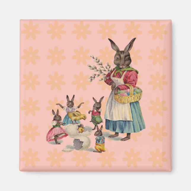 Aimant Oeufs de lapin de Pâques (Devant)