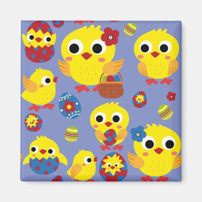 Aimant OEufs de Pâques de Hatch Retro (Devant)