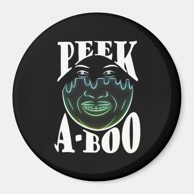 Aimant Oeuvre couleur néon - Peekabo (Devant)