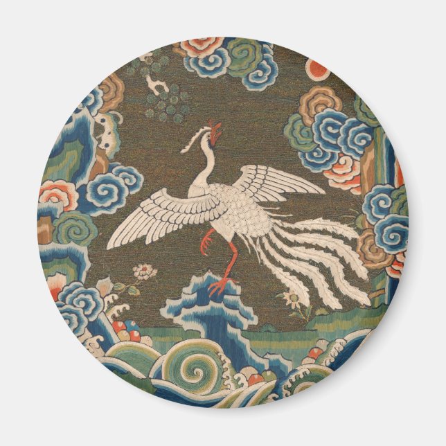 Aimant OEuvre d'art d'oiseaux chinoises antique tapisseri (Devant)