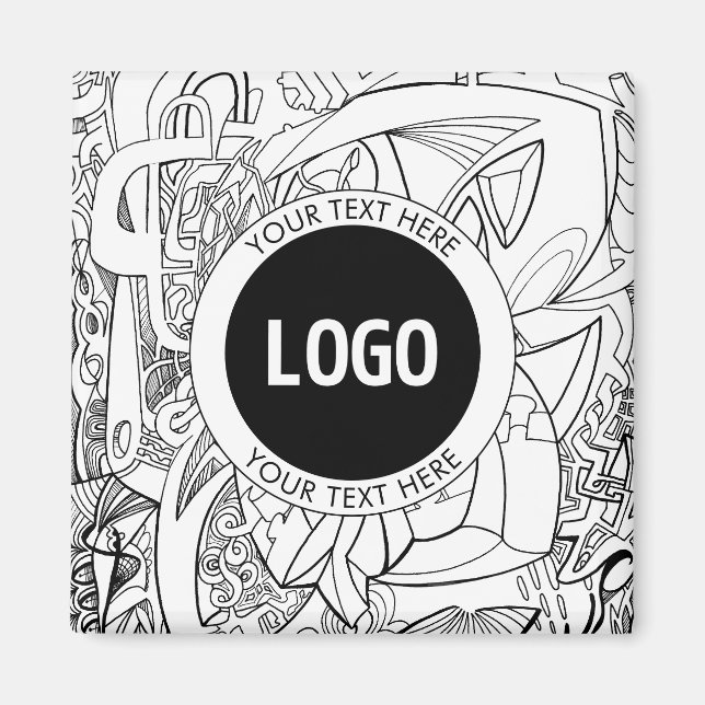 Aimant Oeuvre d'origine moderne et logo (Devant)