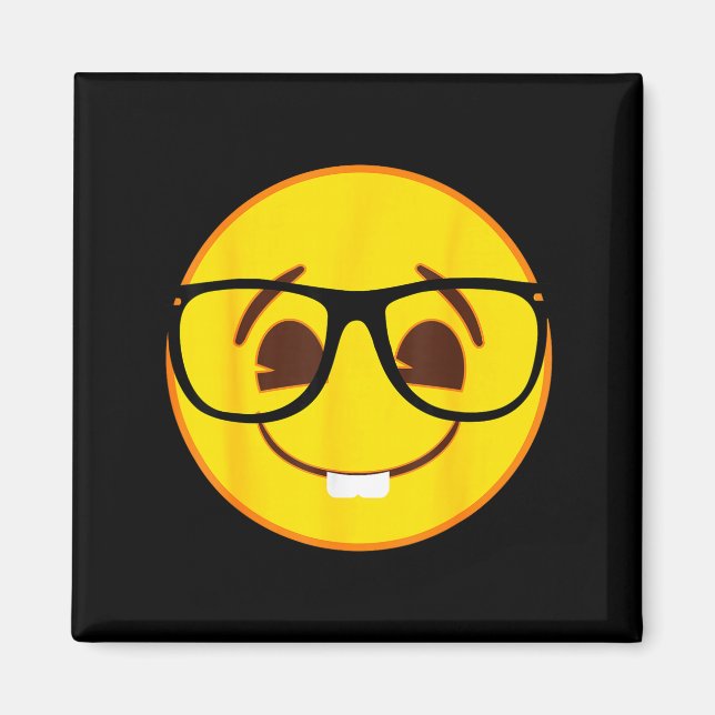 Aimant Official Emoji Nerd Gles Yellow Smile Face  (Devant)
