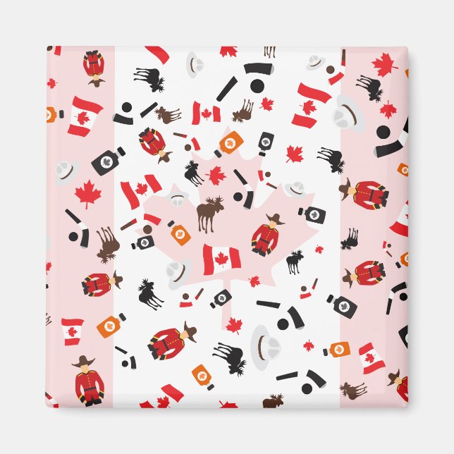 Aimant Oh Canada - ce que le Canada est célèbre pour (Devant)