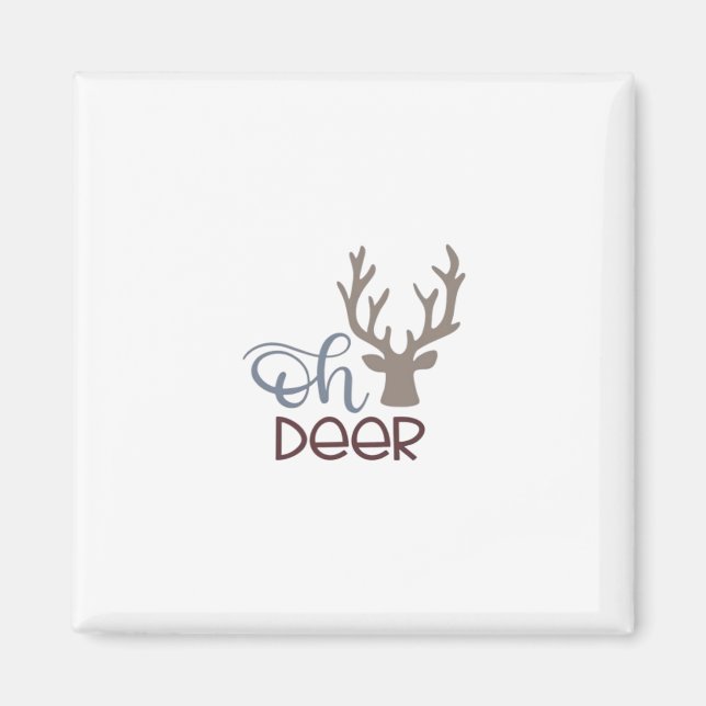 Aimant Oh Cerf Design Rétro Classique  (Devant)