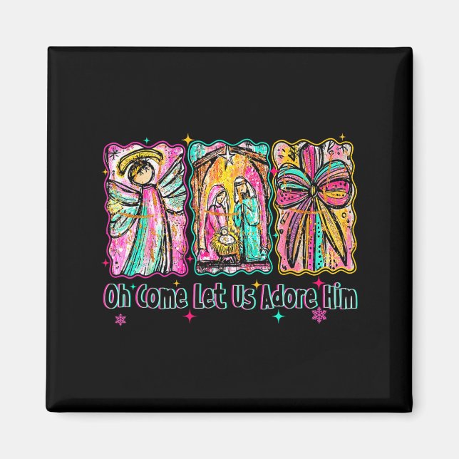 Aimant Oh Come Let Us Adore Him Christian Christmas Coque (Devant)