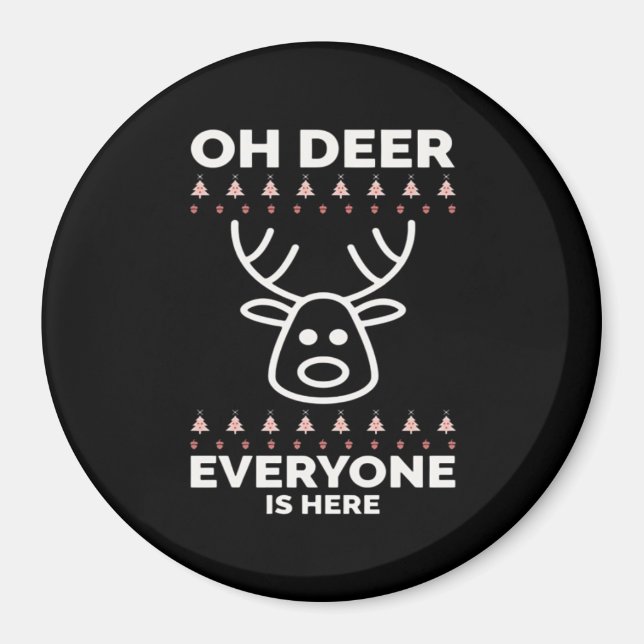 Aimant Oh Deer Everyone Is Here Modern Style  (Devant)