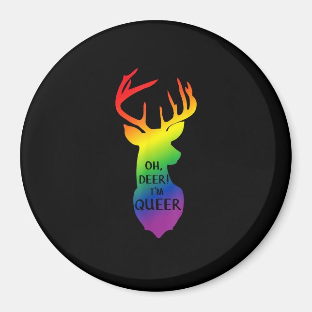 Aimant Oh Deer Queer Pride Celebration Funny LGBT Gift  (Devant)