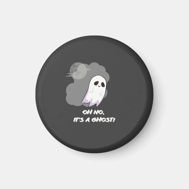 Aimant Oh non, c'est un fantôme ! Joli noir Halloween (Devant)