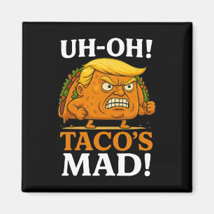 Aimant Oh Oh le taco a un visage orange en colère