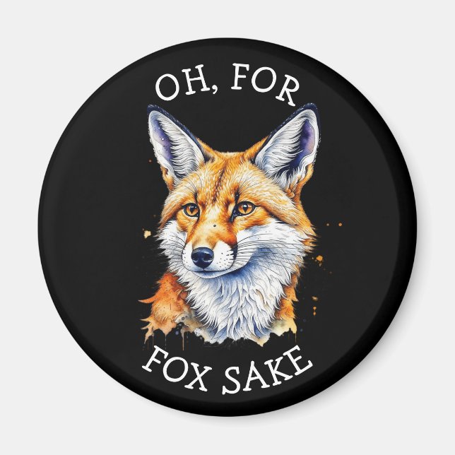 Aimant Oh, Pour Fox Sake ! Aquarelle amusante (Devant)