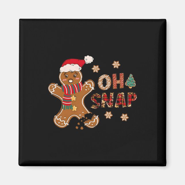 Aimant Oh Snap Gingerbread Homme Joyeux Noël Noël Noël No (Devant)