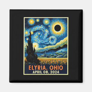 Aimant Ohio Total Solar Eclipse 2024 Starry Night Van Gog