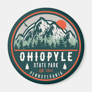 Aimant Ohiopyle State Park Pennsylvania Retro Sunset