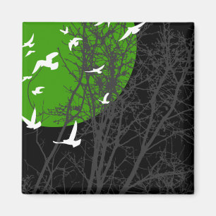 Aimant oiseau à silhouette