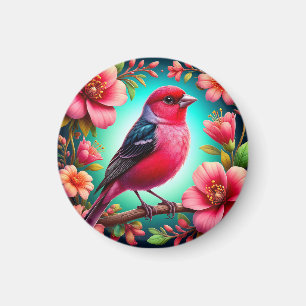 Aimant Oiseau Coloré Perché sur une Branche