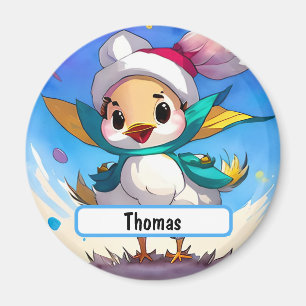 Aimant Oiseau Cute Avec Nametag Personnalisable