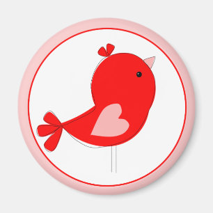 Aimant Oiseau de bébé avec le coeur rose