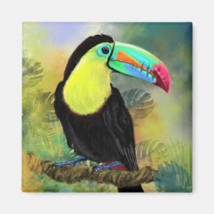Aimant Oiseau Toucan Exotique Tropical - Peinture