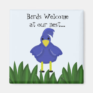 Aimant Oiseaux Bienvenue à notre nid - Bluebird