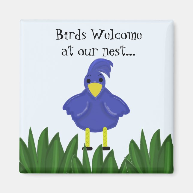 Aimant Oiseaux Bienvenue à notre nid - Bluebird (Devant)
