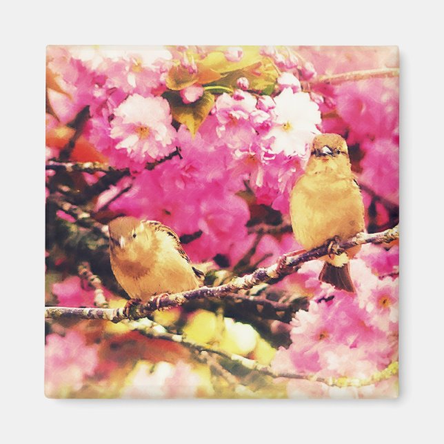 Aimant Oiseaux de fleurs (Devant)
