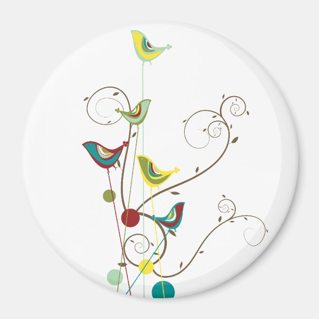 Aimant Oiseaux d'été lunettes de soleil Vignes de nature  (Devant)