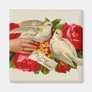 Aimant Oiseaux vintage amour victorien colombe art classi