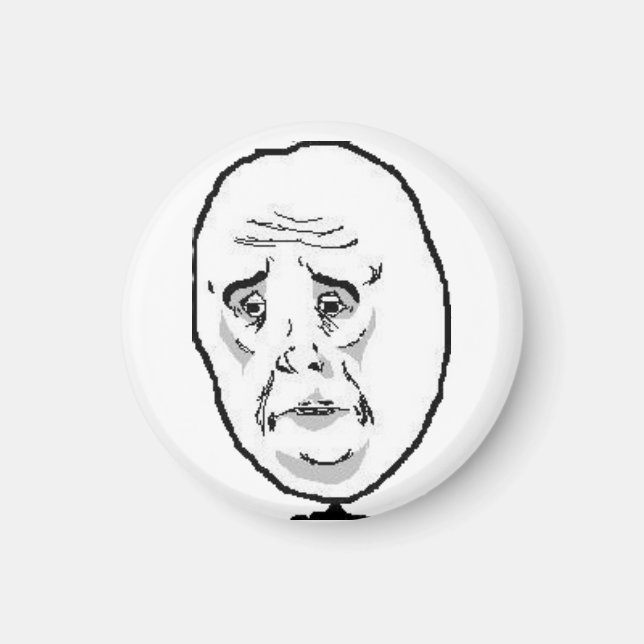 Aimant OK Face Magnat rond 1 (Devant)