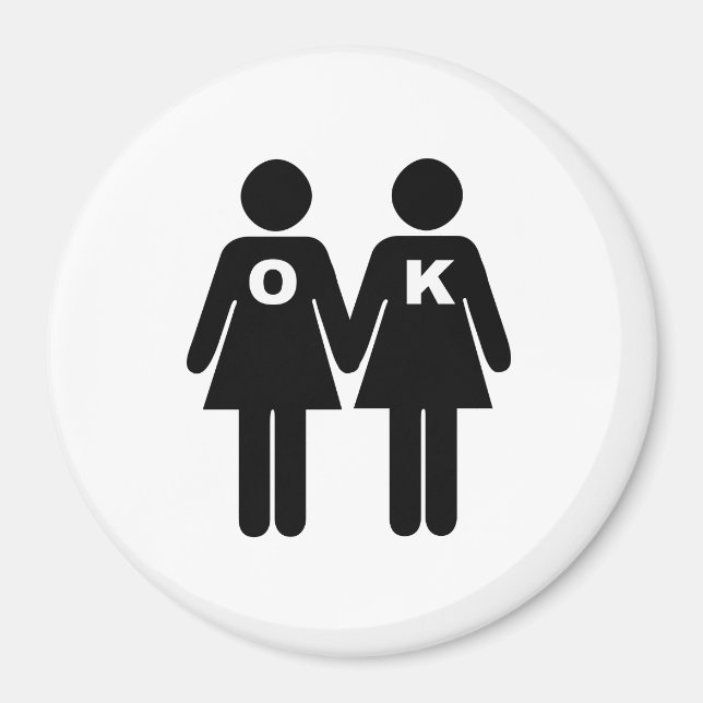 Aimant OK TO BE GAY (lesbienne) (Devant)