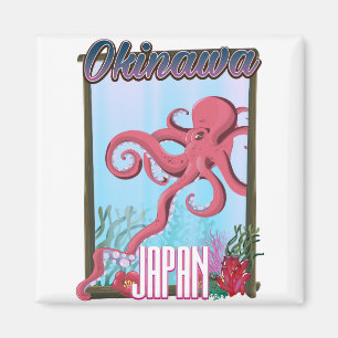 Aimant Okinawa Japan Squid travel poster