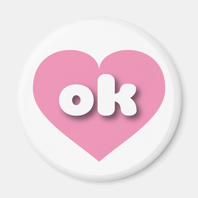 Aimant Oklahoma coeur rose - I love ok (Devant)