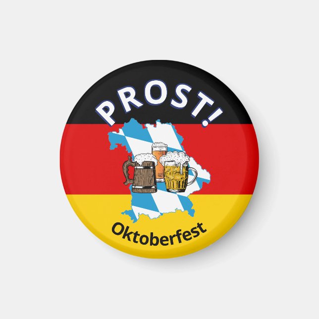 Aimant OKTOBERFEST Bières caricaturales Allemagne Bavière (Devant)
