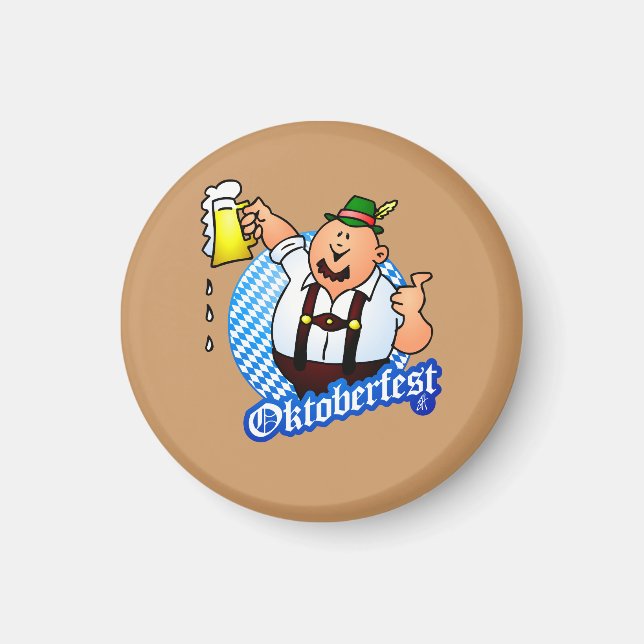Aimant Oktoberfest - homme à lederhosen (Devant)
