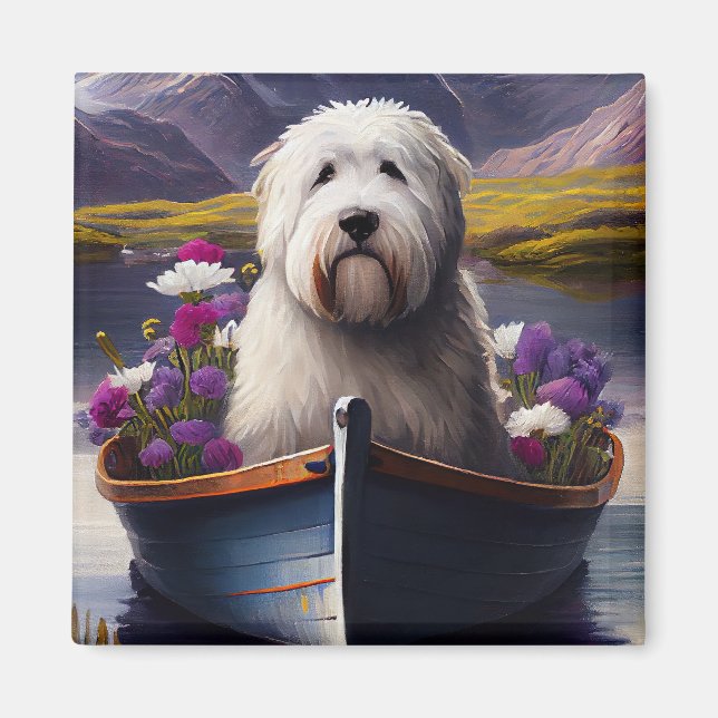 Aimant Old English Sheepdog sur Paddle : Une aventure Pit (Devant)