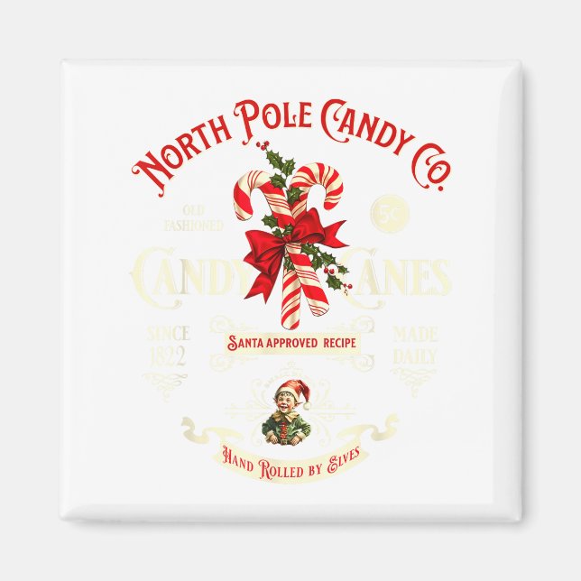 Aimant Old Fashioned North Le Candy Cane Company Elf Chri (Devant)