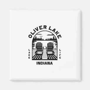 Aimant Oliver Lake Indiana Extérieur Vintage 1 
