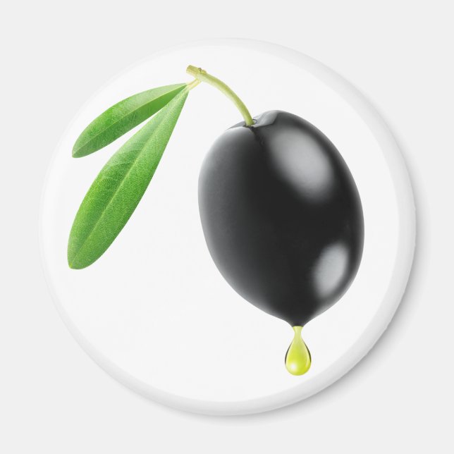 Aimant Olives noires avec goutte d'huile (Devant)