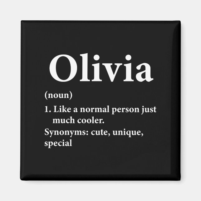Aimant Olivia Name Definition Funny D  (Devant)