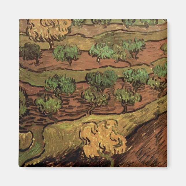 Aimant Oliviers de Van Gogh sur un versant de colline (Devant)
