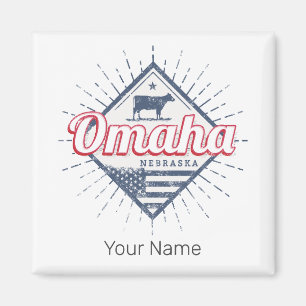 Aimant Omaha City Nebraska États-Unis Vintage USA