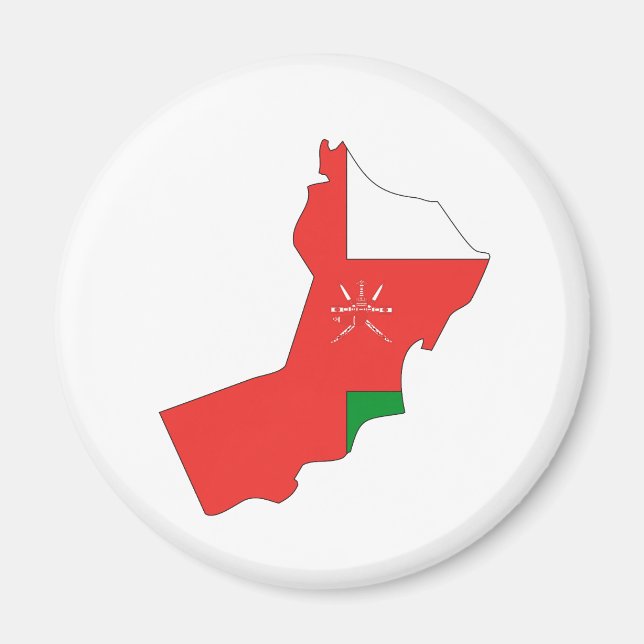 Aimant Oman - Carte Drapeau pleine taille (Devant)