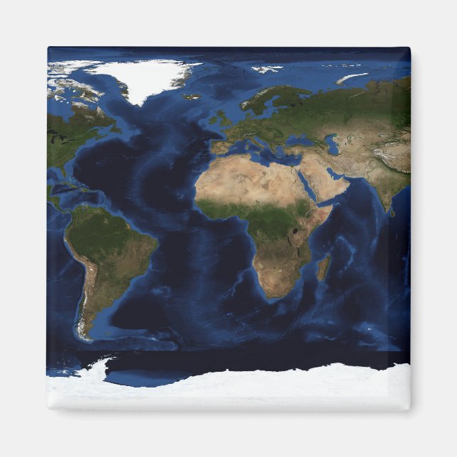 Aimant Ombrage topographique et bathymétrique de la terre (Devant)