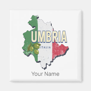 Aimant Ombrie Italie Région Rétro Carte Souvenir Vintage