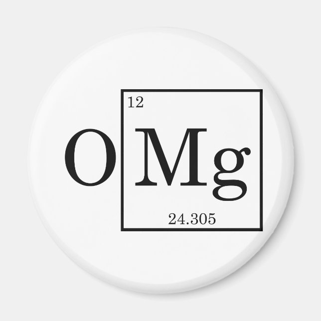 Aimant OMG - Magnésium - Mg - tableau périodique (Devant)