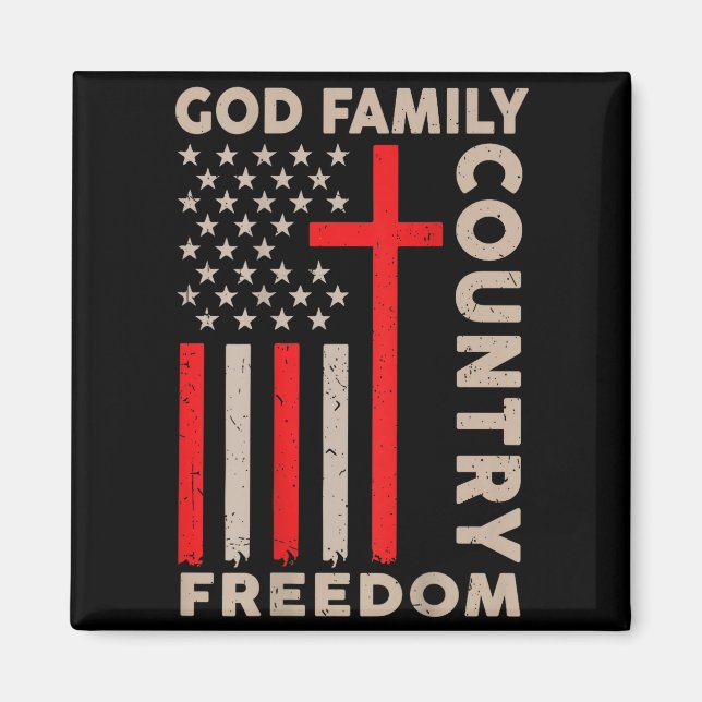 Aimant On-back God Family Country Dom Patriotic Christian (Devant)