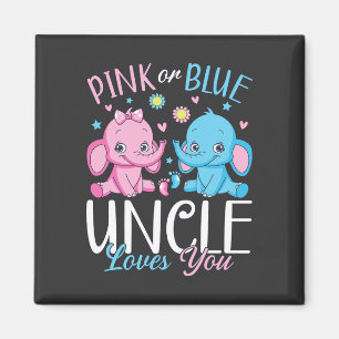 Aimant Oncle Rose Ou Bleu Vous Aime Elephant Baby Carré