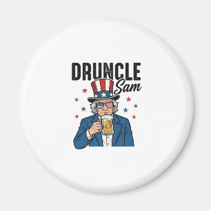 Aimant Oncle Sam drôle de conception vectorielle de bière