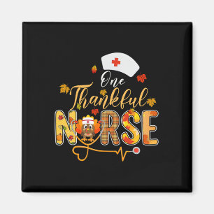 Aimant One Thankful Nurse Autumn Fall Turkey Nurse Thanks