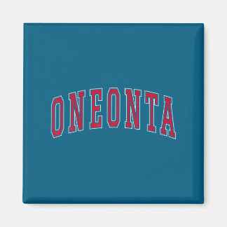 Aimant Oneonta New York Souvenir College Style Red Text T