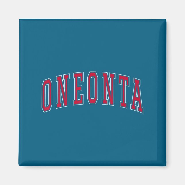Aimant Oneonta New York Souvenir College Style Red Text T (Devant)